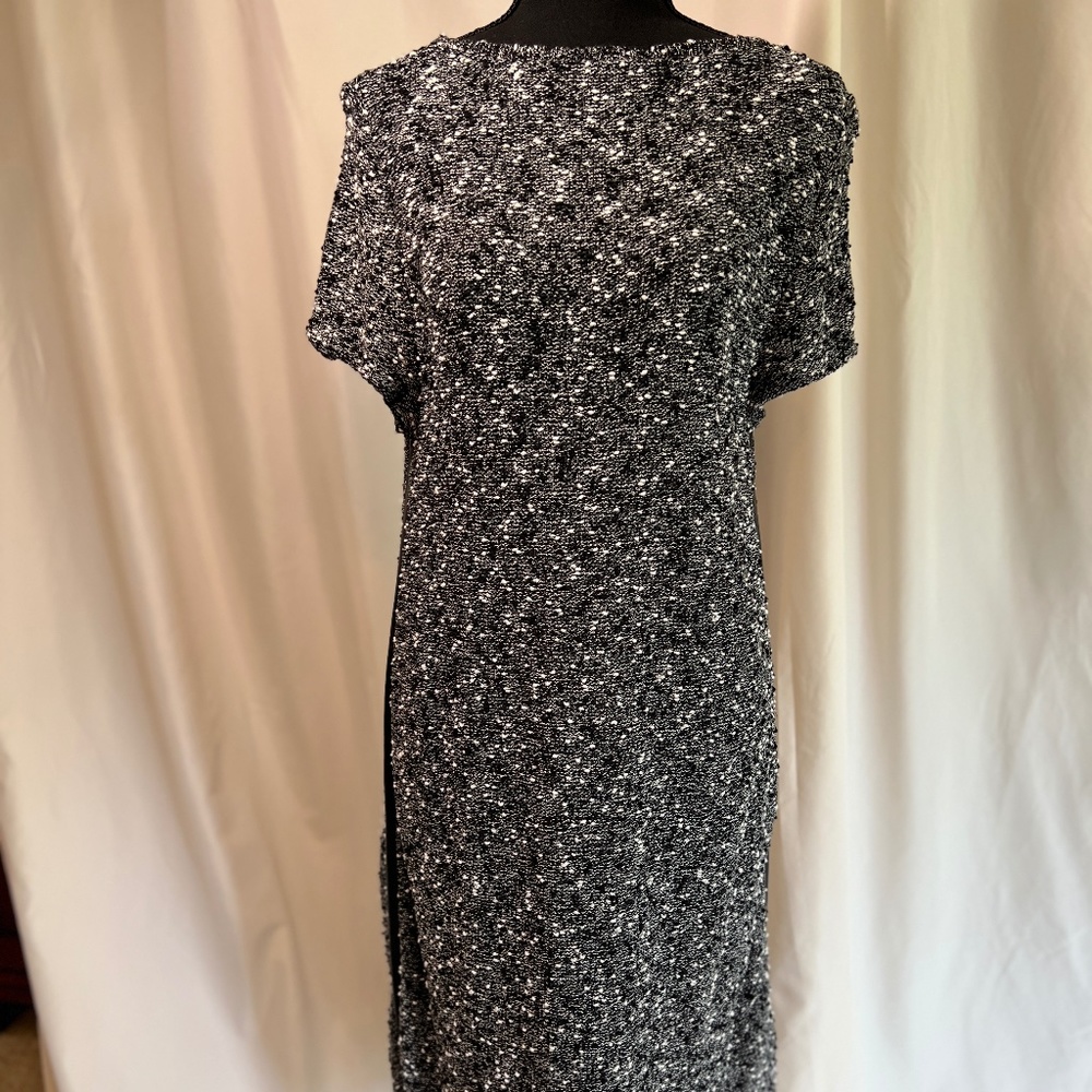 Ann Taylor lightweight sweater dress w/faux leather strip on sides.  Size L